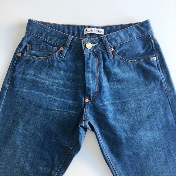 ACNE Studios Women's Hug Boyfriend Jeans 25 / 32 Blue "Diner" Wash - Picture 3 of 8